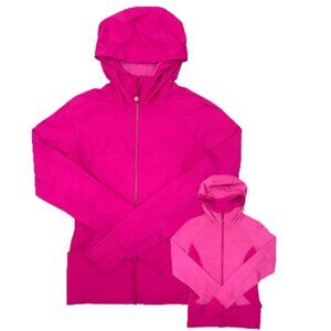 Lululemon Reversible Define Jacket Pink Hot Pink Size 8 Hooded Full Zip Athleisu